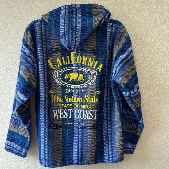 Baja Zip Front California Hoodie Size Small - Picture 3 of 3